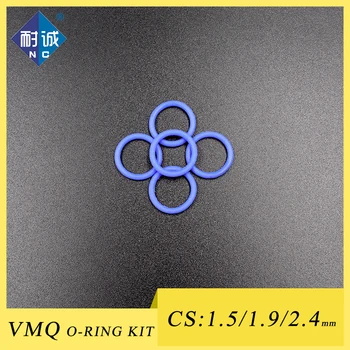 Debelina 1.5 / 1.9 / 2.4 mm Modra Hrane Silikona VMQ Tesnilo O-Ring Naročilo Kit Razvrstitev Kit