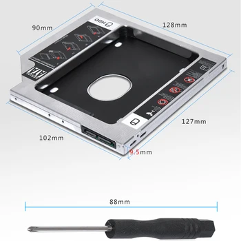 DeepFox SATA da SATA 2nd HDD Caddy Za 9 mm 9.5 mm SSD Primeru Trdi Disk, Ohišje Za Prenosni ČUDNO Optibay CD-Rom 10PCS/VELIKO