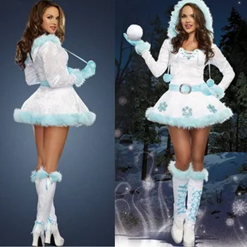 Dekle Odraslih, Božične Obleke, Novo Leto, Božič Ženski Stranka Obleko Deluxe Ženske Sanjsko Snow Maiden Božič Cosplay Kostumi