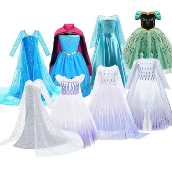 Dekleta Elsa Obleko Otroci Cosplay Snow Queen 2 Elza Kostum Otroci Radi Prikrili, Ana Rojstni Princesa Obleke Nove Obleke