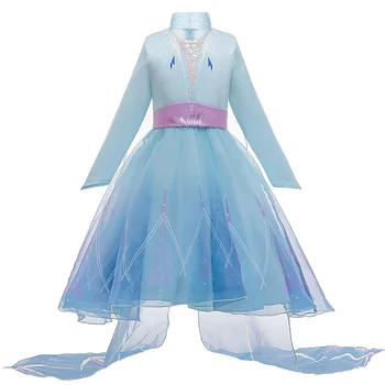 Dekleta Zapleten Rapunzl Princess Dress Snow Queen 2 Elsa Kostum Jasmina Sneg Belo Obleko za Dekle Halloween Party Fancy Obleke