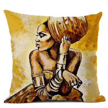 Dekoracijo Umetnosti Afriške Oljna Slika, Kavč Vrgel Blazino Kritje Afriki Ženske Izraz Bombaž Perilo Blazine Pokrov Avtomobila Blazine