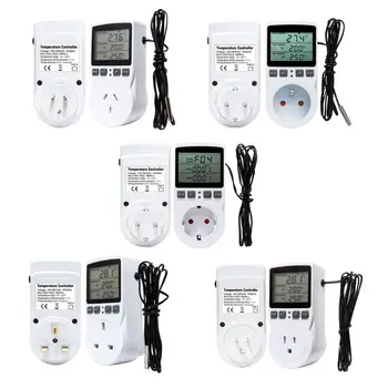 Digitalni Termostat Temperaturni Regulator Vtičnico in Vtičnico 16A s Samosprožilcem, Senzor Multi-Funkcijo Vtičnico