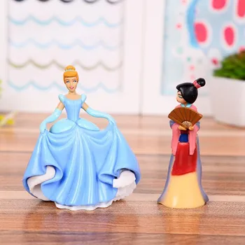 Disney 6PCS Sanje, pravljica Princesa sneguljčica Princesa Bell Pepelka morska deklica Princesa Sirena Risanka Lutke Igrače Dekleta darilo
