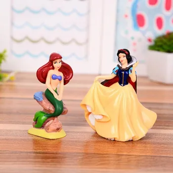 Disney 6PCS Sanje, pravljica Princesa sneguljčica Princesa Bell Pepelka morska deklica Princesa Sirena Risanka Lutke Igrače Dekleta darilo