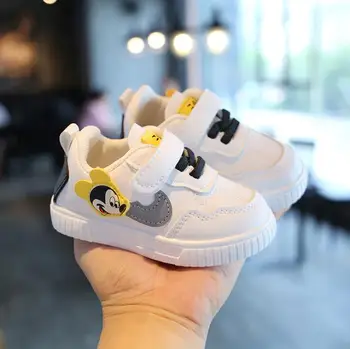Disney nove jesensko baby toddler čevlji fantje pomlad dekleta priložnostne čevlji risanka Mickey mouse otrok beli čevlji