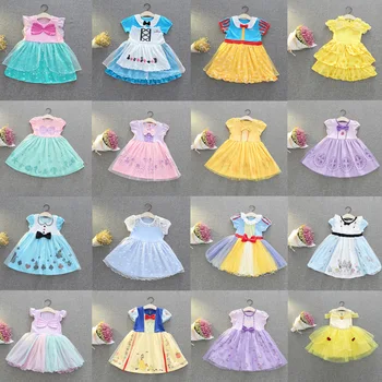 Disney Otroci Obleke za Dekleta Sneg Bel Kostum Princesa Obleko za noč Čarovnic, Božič Stranka, Cosplay Otrok Elegantna Oblačila