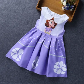 Disney Otroci Obleke za Dekleta Sofija Princesa Obleko Božično noč Čarovnic Cosplay Stranka, otroška Oblačila, Natisnjeni Elegantno 1723
