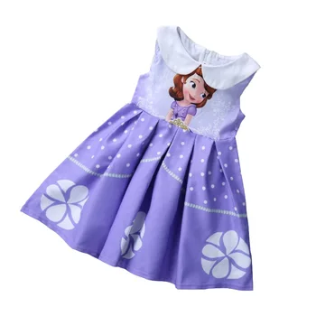 Disney Otroci Obleke za Dekleta Sofija Princesa Obleko Božično noč Čarovnic Cosplay Stranka, otroška Oblačila, Natisnjeni Elegantno 1723