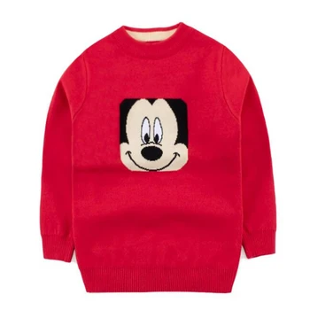 Disney otroška Puloverju Pulover Mickey Mouse Baby Fantje Dekleta Puloverji Vrhovi Toplo Dolg Rokav Pletene Obleke Otroci Bluzo Majica