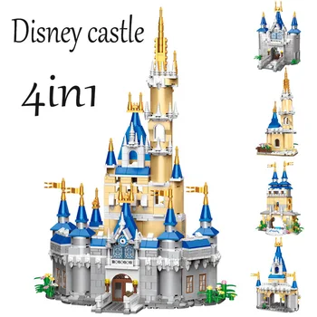 Disney Pravljica Fantasy Park Gradu 4: 1 Model, ki je Združljiv Z Legoinglys Gradnik Set otroške Igrače Otrok Darilo