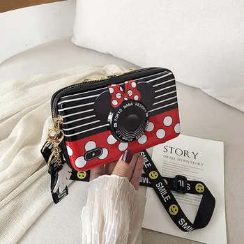 Disney princesa 2019 Minnie pu fotoaparat torba ramenski trak diagonalno vrečko dekle ramenski messenger bag dekle Mickey mouse torbici