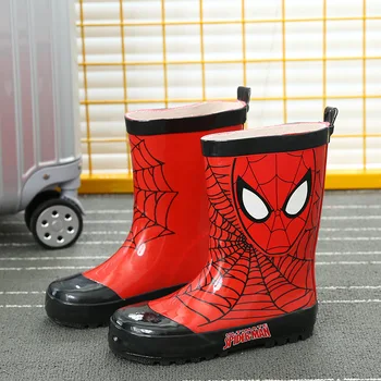 Disney risanke moda fant, ki je Spider-Man dež čevlji rdeče nedrsečo gumo dež čevlji osnovne šole vode čevlji fantje vode čevlji