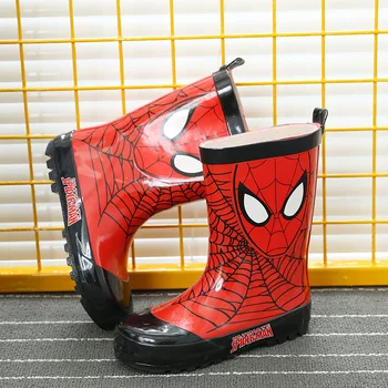 Disney risanke moda fant, ki je Spider-Man dež čevlji rdeče nedrsečo gumo dež čevlji osnovne šole vode čevlji fantje vode čevlji