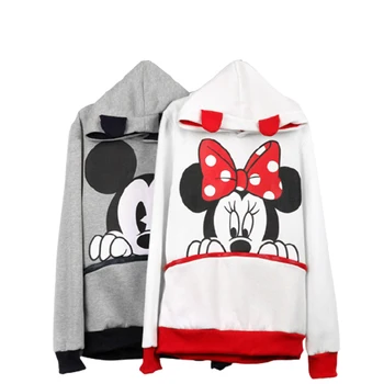 Disney ženska Mickey Mouse jesen in zimo, korejski ženska oblačila plus maščobe plus velikost pulover hooded risanka hoodie oblačila
