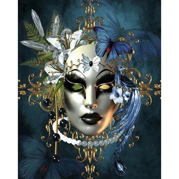 DIY Barvanje Z Številkami Ženska Maska Olje, Barvanje Z Številkami Metulj Wall Art Platno, Slike Ročno Poslikane Doma Dekor 40x50CM
