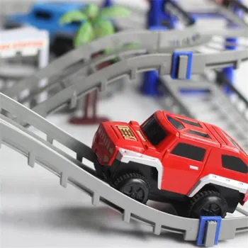 DIY Različnih 3D Električna tirna Hitrost Avto Vlak Model, Barvo Track Racing Avto Zabavno Montažo Igračo Darilo za Rojstni dan Za Otroke Fantje
