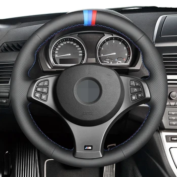 DIY Ročno sešijejo Črna Umetno Usnje Avto Volan Kritje za BMW X3 (M Sport) E83 2005-2010