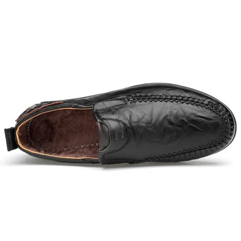 DM72 Oblikovalec Ročno Pravega Usnja Moške Priložnostne Čevlji Luksuzne blagovne Znamke 2020 Moških Loafers Moccasins Pozimi Zdrsne na Črno Formalnih Čevelj