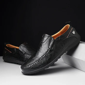 DM72 Oblikovalec Ročno Pravega Usnja Moške Priložnostne Čevlji Luksuzne blagovne Znamke 2020 Moških Loafers Moccasins Pozimi Zdrsne na Črno Formalnih Čevelj