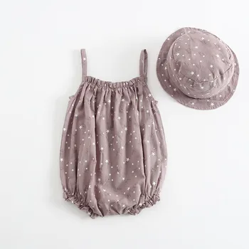 Dojenčka Bombaž Otroci Dekliška Oblačila Za Novorojenčka Baby 2020 Poletje Baby Obleko Z Ujemajo Cap Brez Rokavov Roupa Menina Infantil