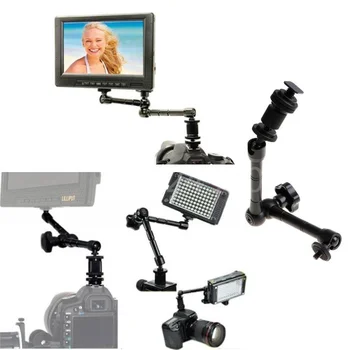 DSLR Fotoaparat Čarobno Roko Žogo Glavo Gori Super Objemka za Kamero LCD Monitor LED Luči, Stojalo za Canon 5DIII za nikon D3200