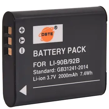DSTE 2PCS LI-90B Baterija z Dvojno LCD Baterija Polnilec za Olympus Tough TG-6 TG-1 iHS TG-2 TG-3 TG-3 TG-5 Fotoaparat