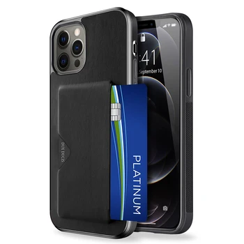 DUXDICS Pocard serija PU Usnjena Denarnica za Kreditne Kartice v Režo Zadnji Pokrovček Case za iPhone 12 Mini iPhone Pro Max 12