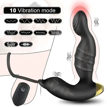 Dvojno Motorji z Brezžičnim Daljinskim Analni Čep, Vibrator za Moške Prostate Massager Vzorci Rit Silikonski Sex Igrače za Odrasle Gej