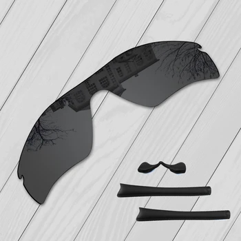 E. O. S Črno Uho Nogavice Nos Blazinice iz Gume Kit + Črna, Polarizirana Zamenjava Leč za Oakley Radar Path Očala,