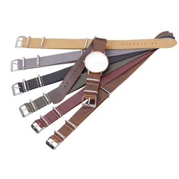 EACHE Nato Usnje jermenčki za Vintage Pravega Usnja Watchband Z Majhno Luknjo, Več barv in Velikosti 18 mm 20 mm 22 mm Wholesales