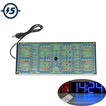 ECL-132 DIY Komplet Modra Ura Zaslon Kompleti Elektronskih Suite S Obliž Daljinski upravljalnik 132pcs 5mm Led Zaslon Ura