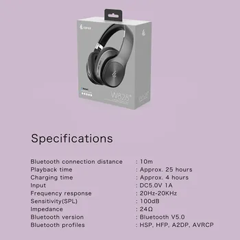 EDIFIER W828NB Brezžične Bluetooth Slušalke Hibridni Aktivno odstranjevanje Šumov Bluetooth V5.0 Stereo Slušalke 80h Čas Igranja
