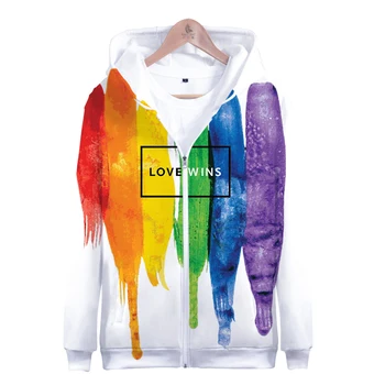 Edinstven 3D LGBT Mavrične Zastave Lezbijke, Geji Hoodies Moški Ženske Zadrgo Mens Hooded Lep LGBT Moški pulover s kapuco Zip Gor Skp Sweatshirts