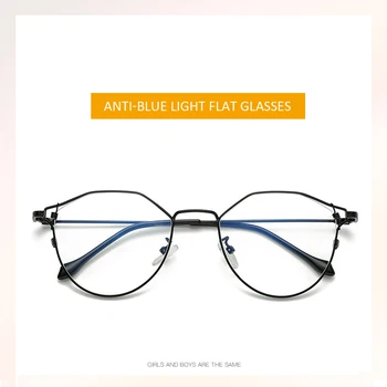 Elbru Unisex Retro Poligon Kovinskih Očal Vintage Retro Optični Oči Očala Proti Modra Svetloba Pregleden Okviri Za Očala