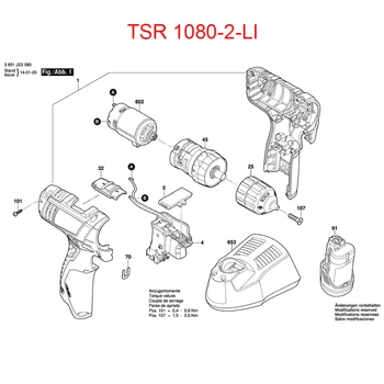 Električni Svedra Motornih Stikalo Lupini Gear Box Zaboj Vpenjanje Chuck Za Ve sch TSR1080-2-LI