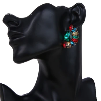 Emmaya ventilator v obliki pisanih Lepe Kamen Luksuzni Uhani Kristali Izjavo Ženski Bleščečimi Okraski Banket