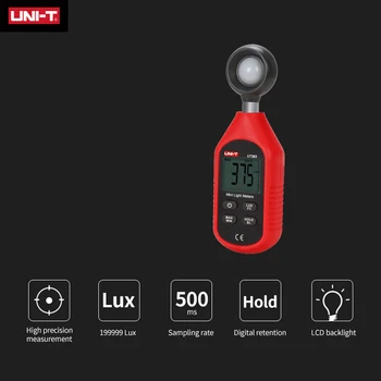 ENOTA Lučka Merilnika UT383 Osvetljenosti 200,000 Digitalni Luxmeter Svetilnost Lux Kg Test Max Min Illuminometers Fotometer