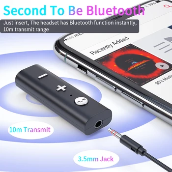 Essager Bluetooth 5.0 Sprejemnik Za 3.5 mm Jack za Slušalke Brezžični vmesnik Bluetooth, Aux Audio Glasba Oddajnik Za Slušalke