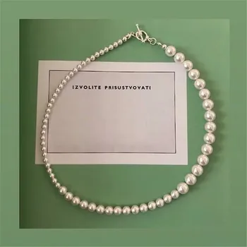 Evropski Ameriški preprosta ogrlica elegantno temperament sponke gradient velikosti označite pearl clavicle Choker veriga ženski trend