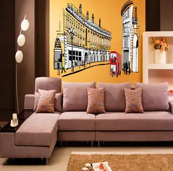 Evropski ustvarjalni stenske nalepke za dnevno sobo, spalnica toplo romantično dormitorij dekoracijo stenske nalepke Rimski ulici