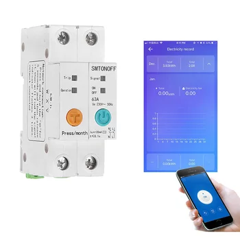 EWelink enofazni Din rail WIFI Smart Energy Meter uhajanje zaščita daljinsko branje kWh Meter wattmeter glasovni nadzor alexa