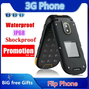 F2 Telefon 3G IP68 Dvojni Zaslon Tipkovnica Telefona Shockproof Neprepusten GSMSenior Elektronske starejših študentov Telefon z Eno Tipko Klic Odgovori