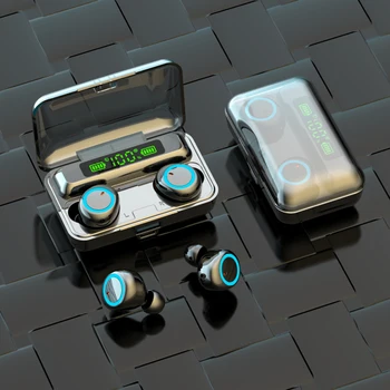 F9-3 TWS Bluetooth 5.0 Slušalke Brezžične Dotik Binaural Stereo Zmanjšanje Hrupa Šport Power LED Digitalni Zaslon S Polnjenjem Polje