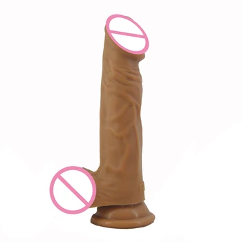 FAAK realističen dildo usnjeni trak na penisa za ženske lezbičnih parov dvojno plast silikona, strapon dildo sesalna izdelke, povezane s spolnostjo