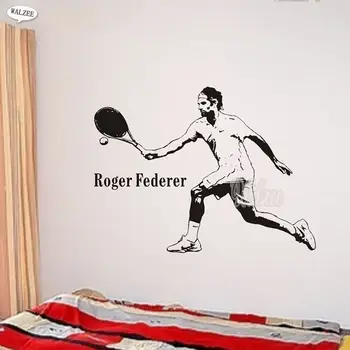 Fant Nalepke Roger Federer Vinil Stenske Nalepke, 3D Teniški Igralec Plakat DIY Nalepko Dekor