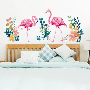 Flamingo Živali Stenske Nalepke DIY Drevo, Listi Zidana Nalepke za Otroke, Spalnico, dnevno Sobo, Kuhinjo, Doma Dekoracijo