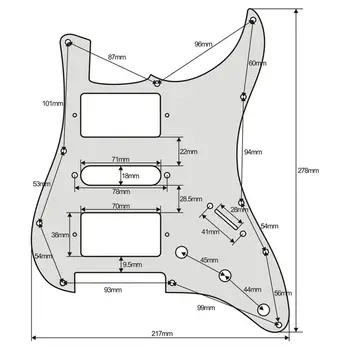 FLEOR 11 Luknjo HSH Pickguard Strat Kitara Nič Ploščo & Nazaj Ploščo & Vijaki za Standardne ZDA Kitara Deli White Pearl 4Ply