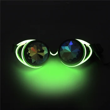FLORATA Steampunk Očala za Varjenje Osvetljeni Punk Očala Retro Gothic kaleidoscope Pisane Leče Očala Cosplay