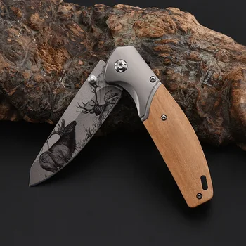 Folding Nož Taktično Žepni Nož Reševanje survival nož za Kampiranje noži VG10 jekla + Woodle Handel Taktično Noži, orodje EOS